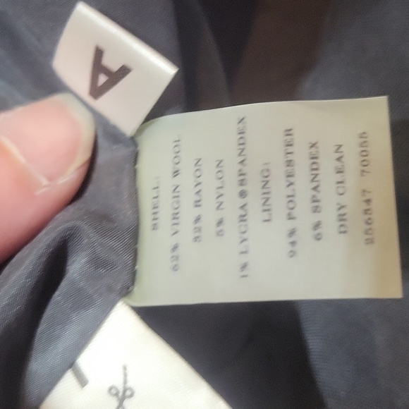 ANN TAYLOR Black Gray Signature Fit Trouser Leg Relaxed Fit Wool Blend Pant - Picture 11 of 14